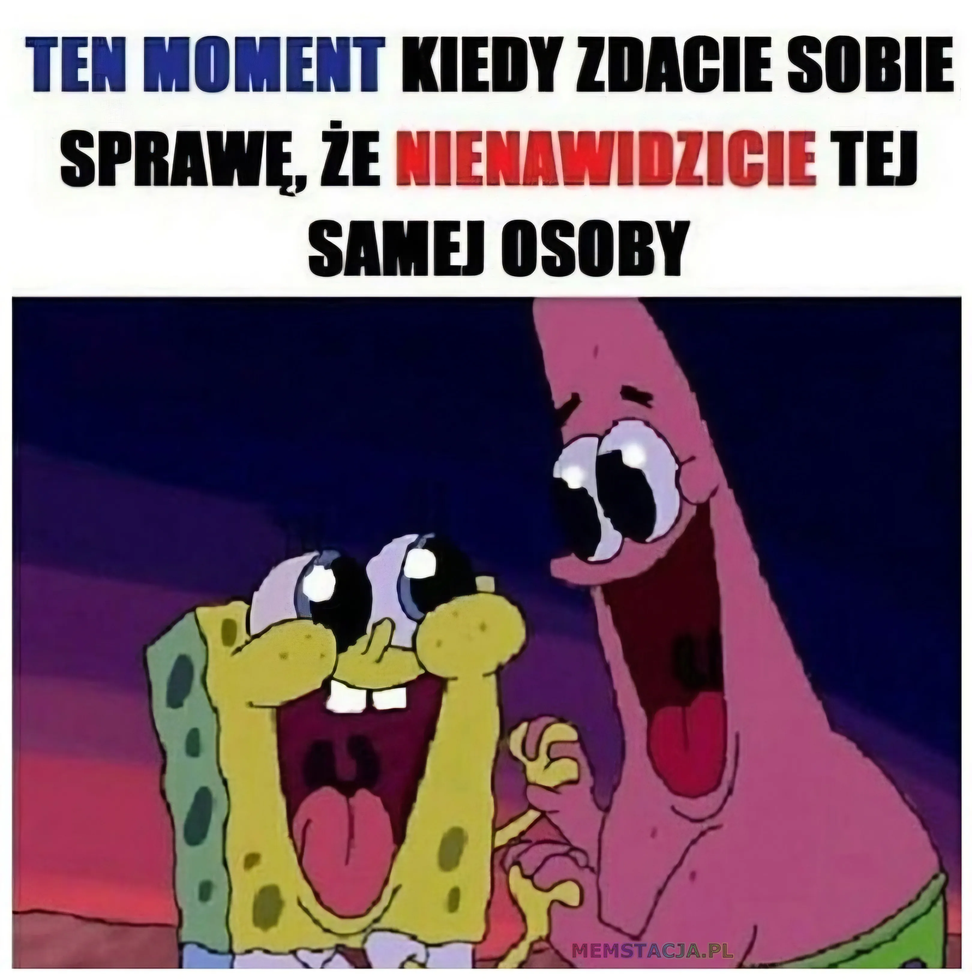 Ten moment, kiedy zdajecie sobie sprawę, że nienawidzicie tej samej osoby: Dwie mocno uśmiechnięte i zauroczone postacie, które trzymają się za ręce