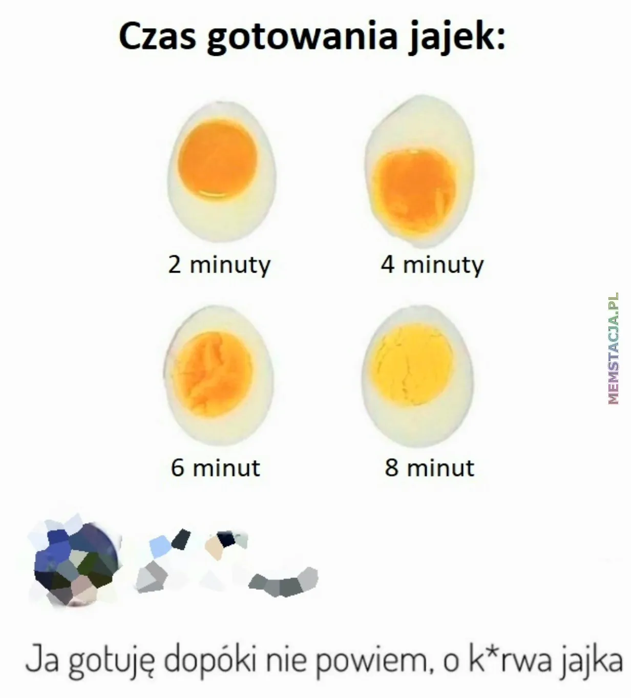 Zdjęcia jajek po danym czasie gotowania: 'Ja gotuję dopóki nie powiem, o k*rwa jajka'