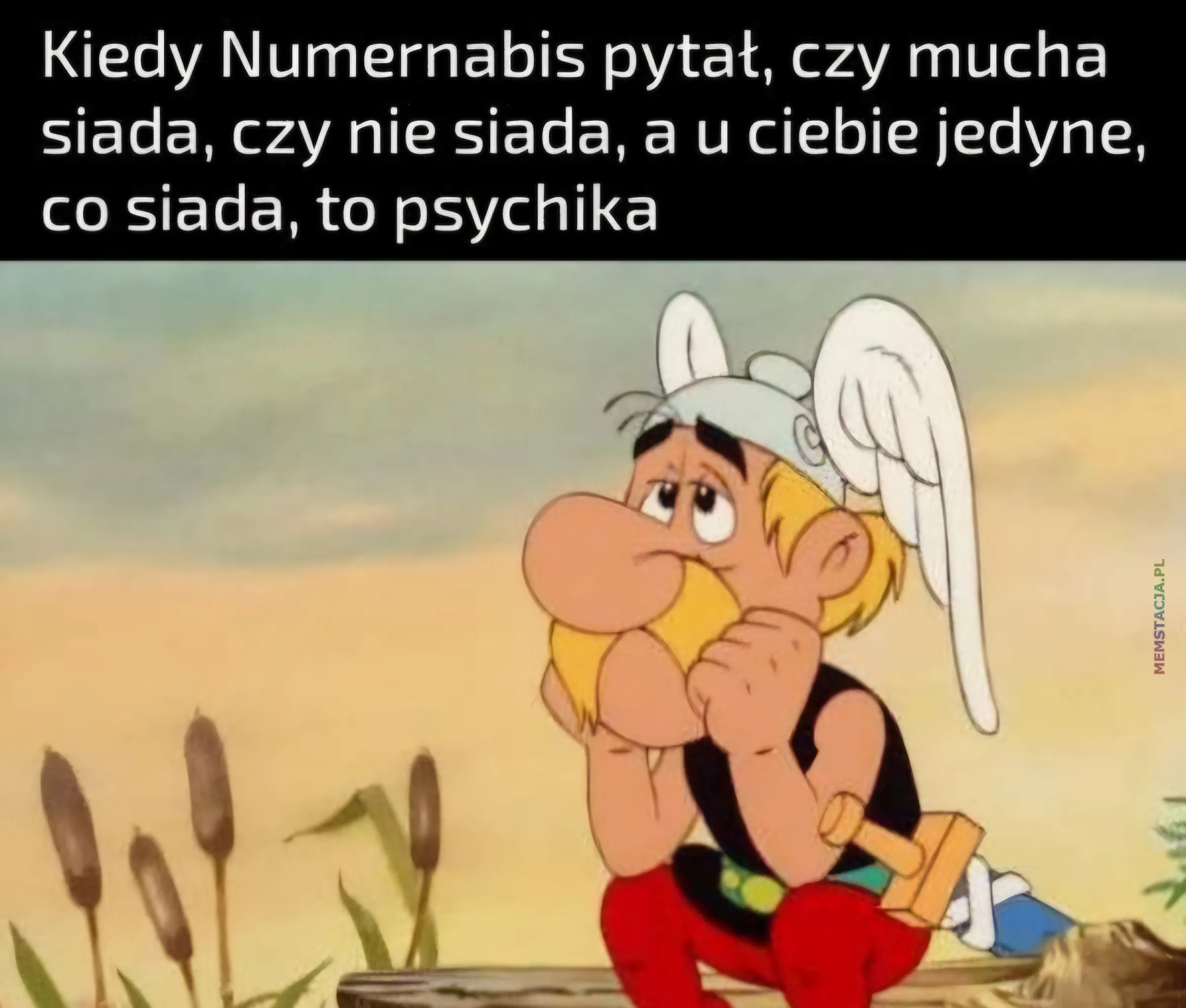 Kiedy Numernabis pytał, czy mucha siada, czy nie siada, a u ciebie jedyne, co siada, to psychika: Rysunek smutnego mężczyzny siedzącego na ławce i opierającego się o swoje ręce