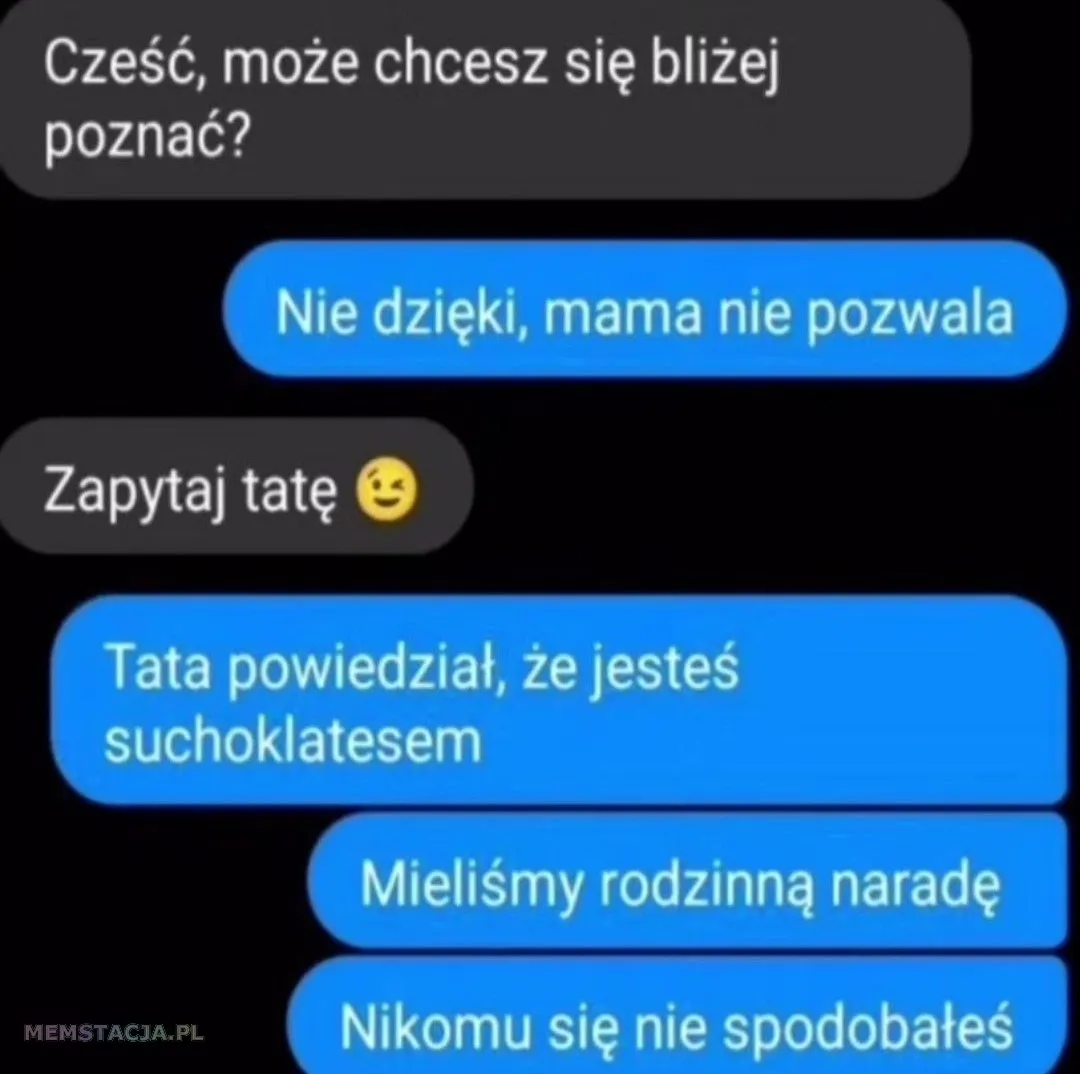 Screenshot wiadomości z Messengera, pomiędzy dziewczyną i jej niedoszłym chłopakiem.