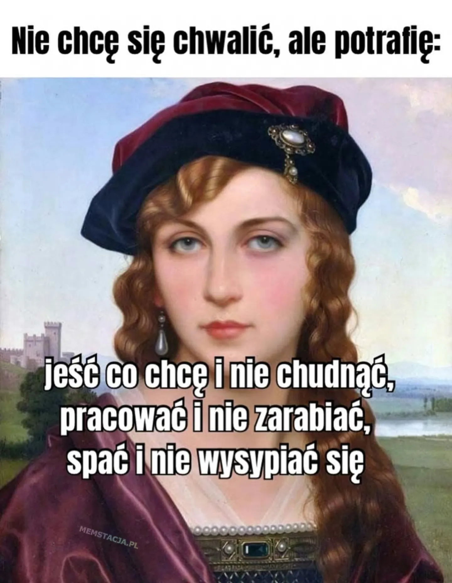 ie chcę się chwalić, ale potrafię: jeść co chcę i nie chudnąć, pracować i nie zarabiać, spać i nie wysypiać się. Zdjęcie poważnej kobiety w drogich ubraniach.